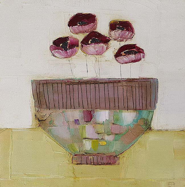 Eithne  Roberts - Small purple flower bowl